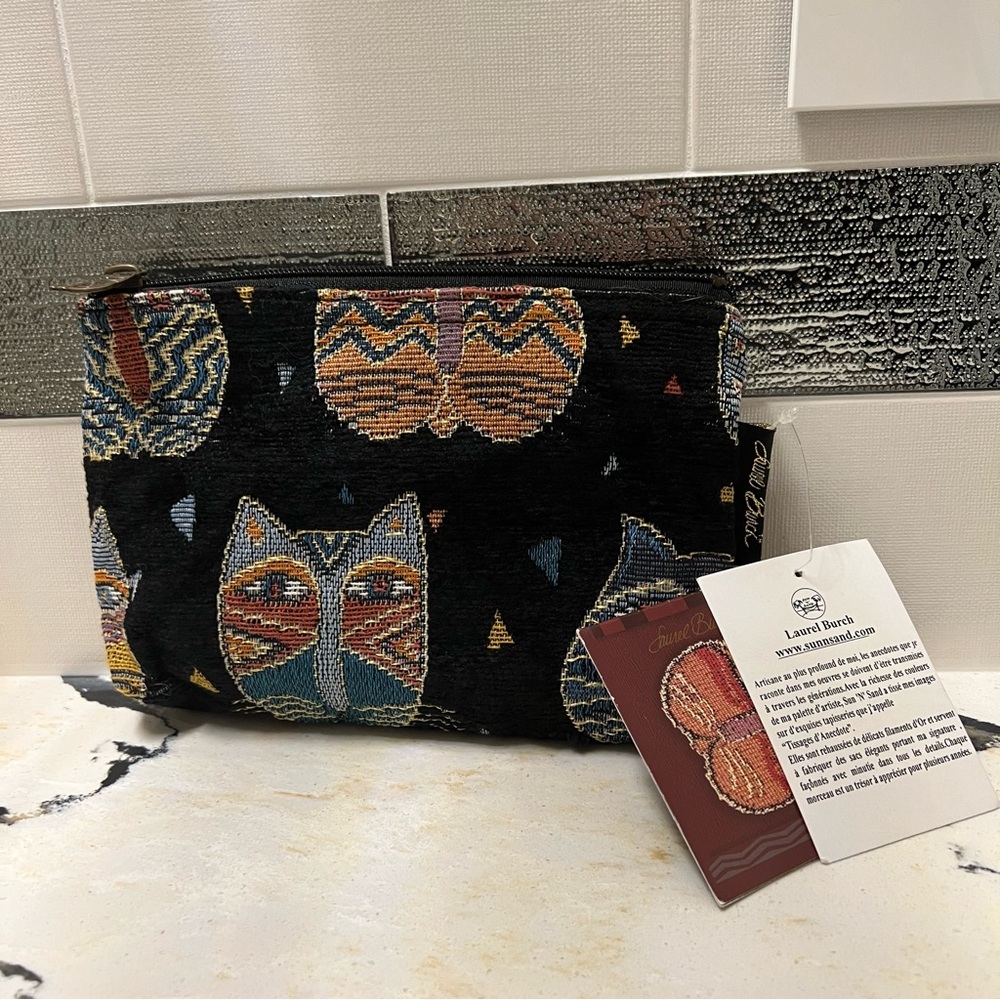 Laurel Burch Tapestry Cat Pouch - NWT